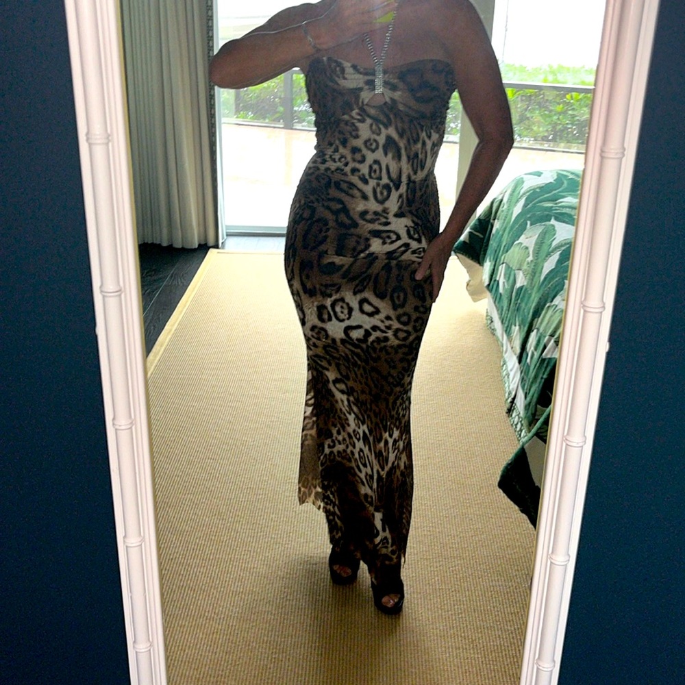 Sexy cheetah print evening gown